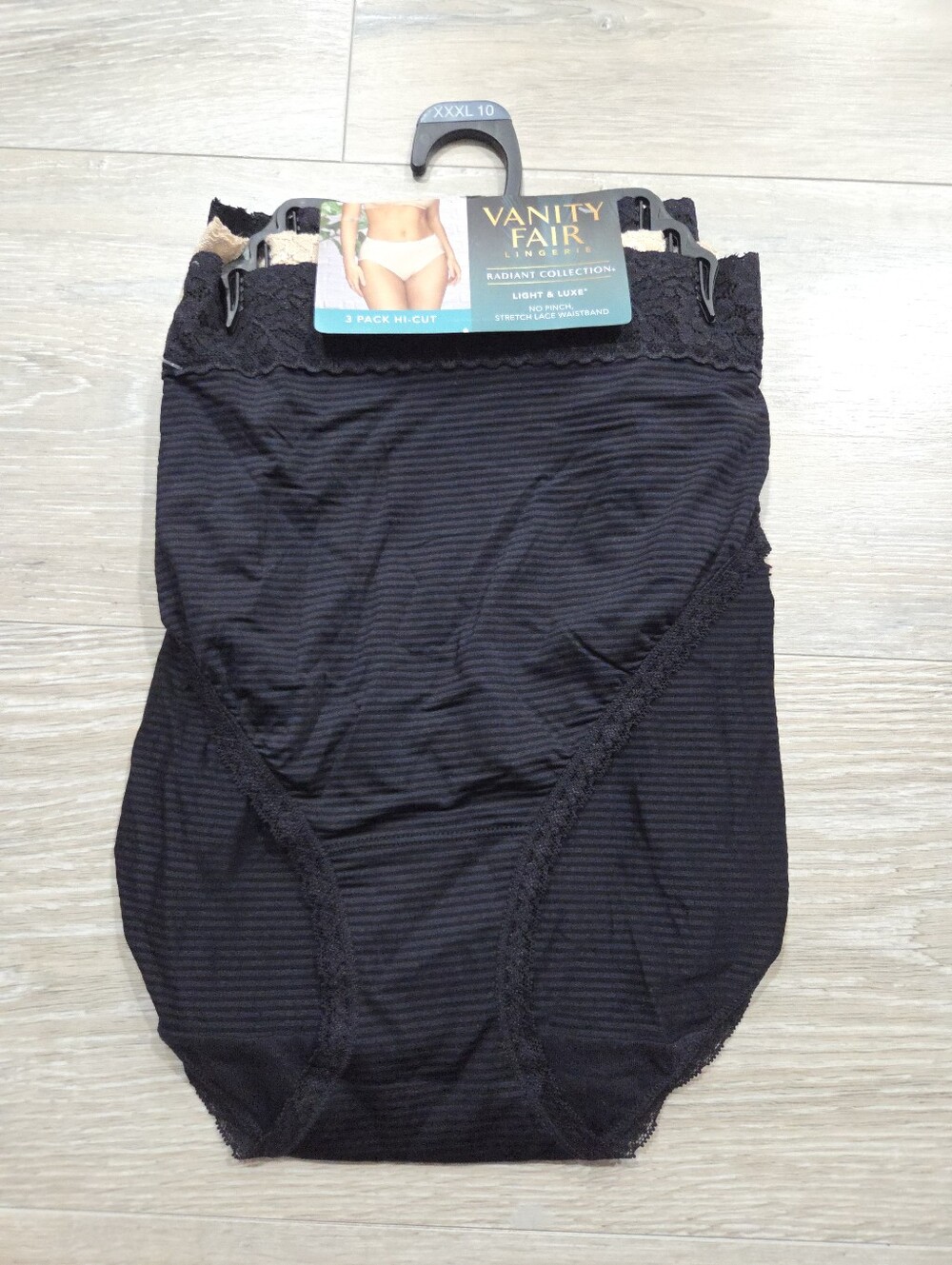 Vanity Fair New Panties Size 3XL Lace Trim Radiant Light & Luxe Hi-Cut 3 Pack